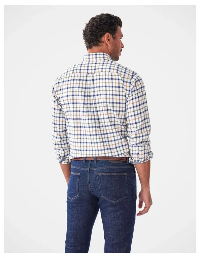 GAZMAN Brushed Twill Check Long Sleeve Shirt Multi Check