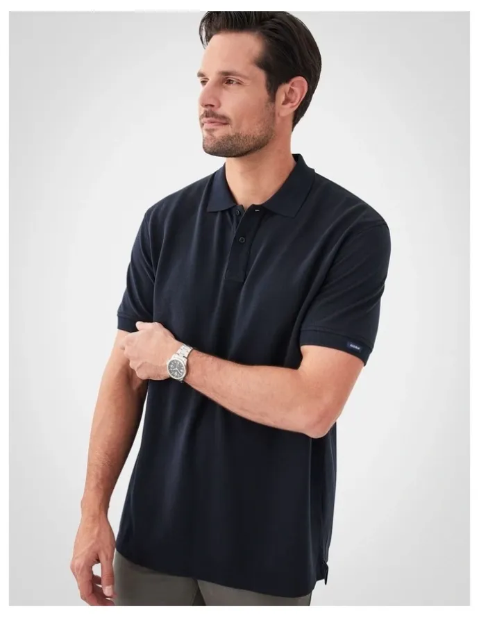 GAZMAN Classic Pique Polo in Black