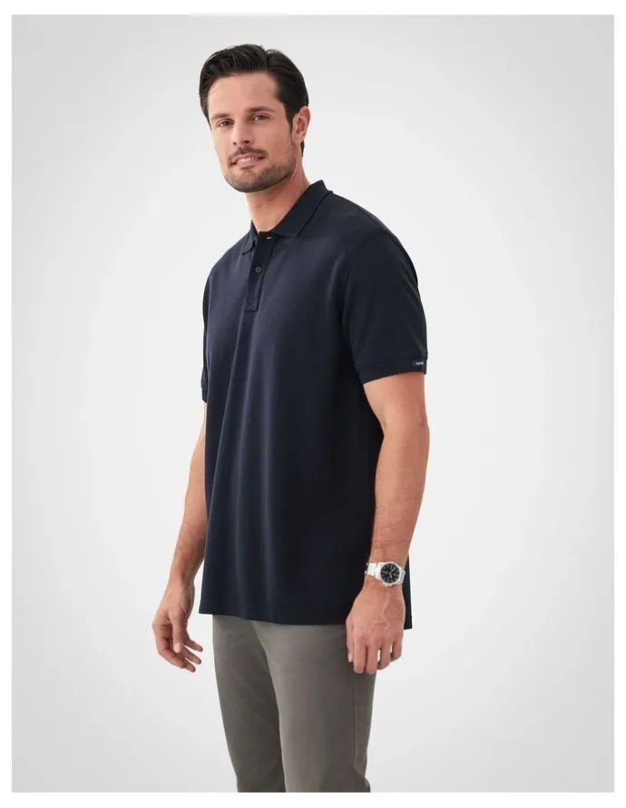 GAZMAN Classic Pique Polo in Black