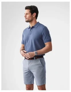 GAZMAN Classic Pique Polo in Denim