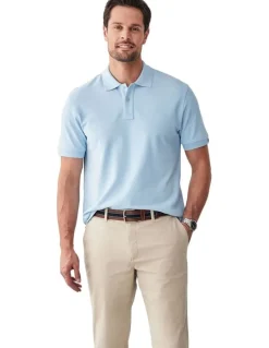 GAZMAN Classic Pique Polo in Sky Blue