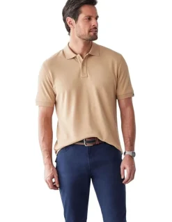 GAZMAN Classic Pique Polo in Sand