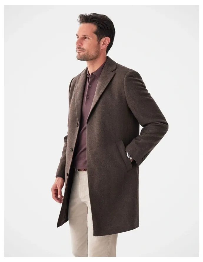 GAZMAN Collins Overcoat in Chocolate