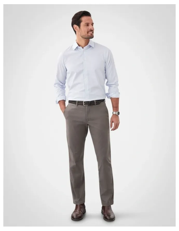 GAZMAN Comfort Stretch Chino Pant in Walnut