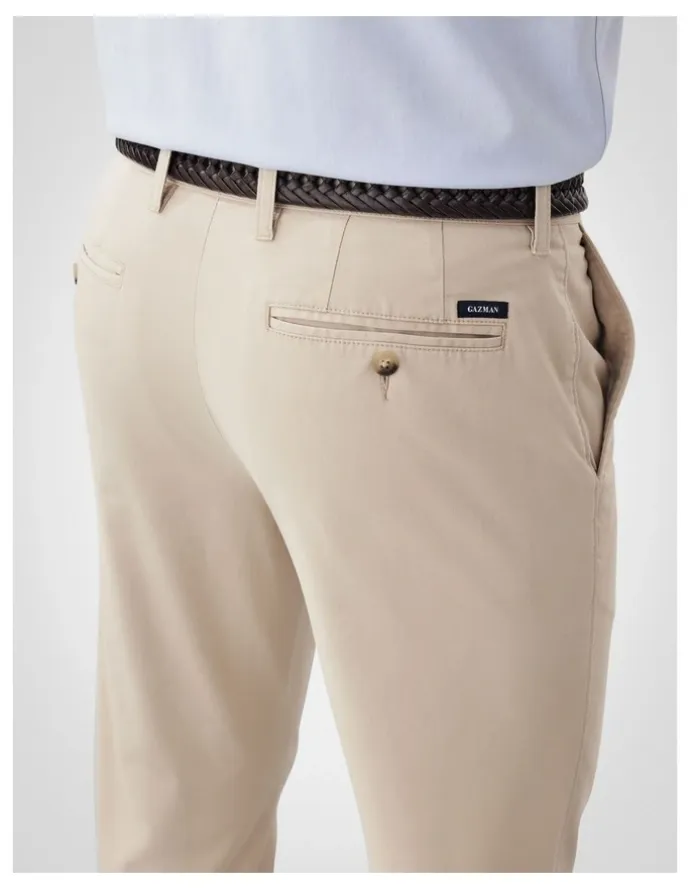 GAZMAN Comfort Stretch Chino Pant in Sand