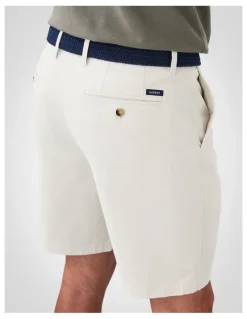 GAZMAN Comfort Stretch Twill Shorts in Stone