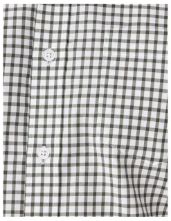 GAZMAN Easy Care Check Long Sleeve Shirt in Khaki