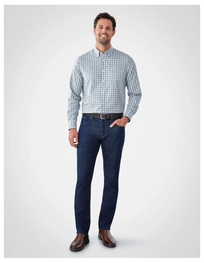 GAZMAN Easy Care Long Sleeve Shirt in Multi Check
