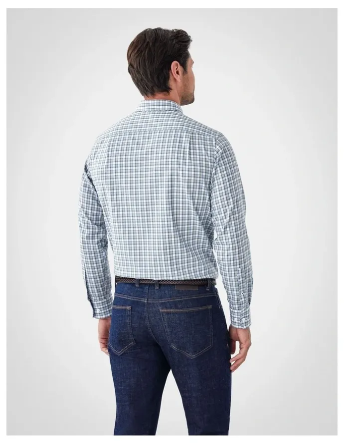 GAZMAN Easy Care Long Sleeve Shirt in Multi Check