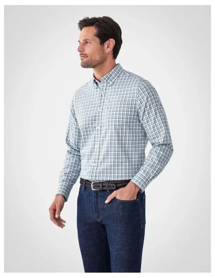 GAZMAN Easy Care Long Sleeve Shirt in Multi Check