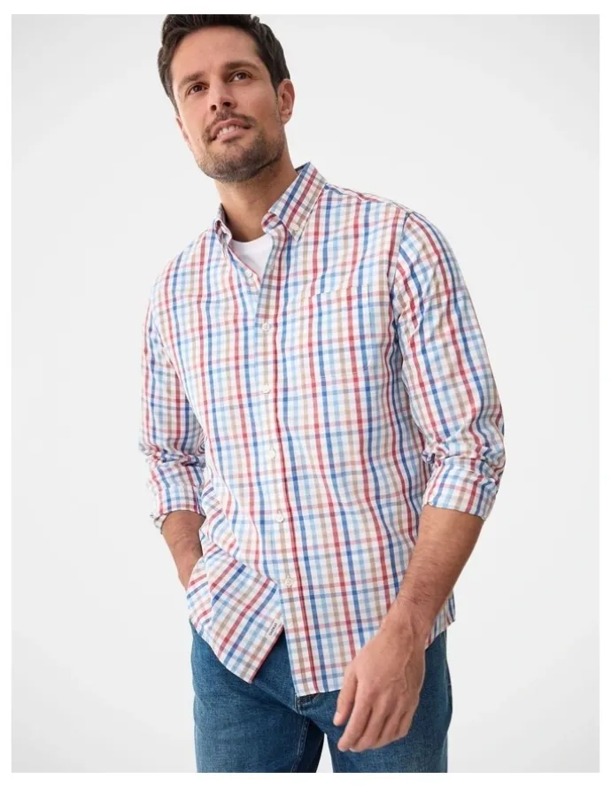 Gazman Easy Care Multi Check Long Sleeve Shirt Multi Check