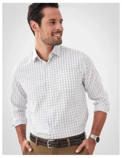 GAZMAN Easy Care Twill Check in White