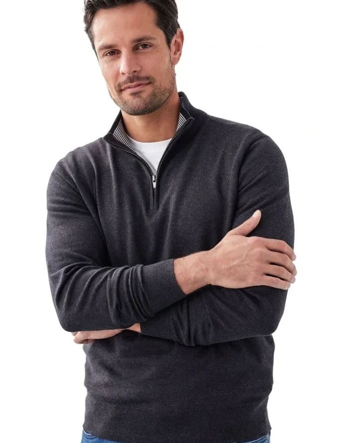 GAZMAN High Flex Half Zip Knit in Charcoal