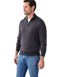 GAZMAN High Flex Half Zip Knit in Charcoal