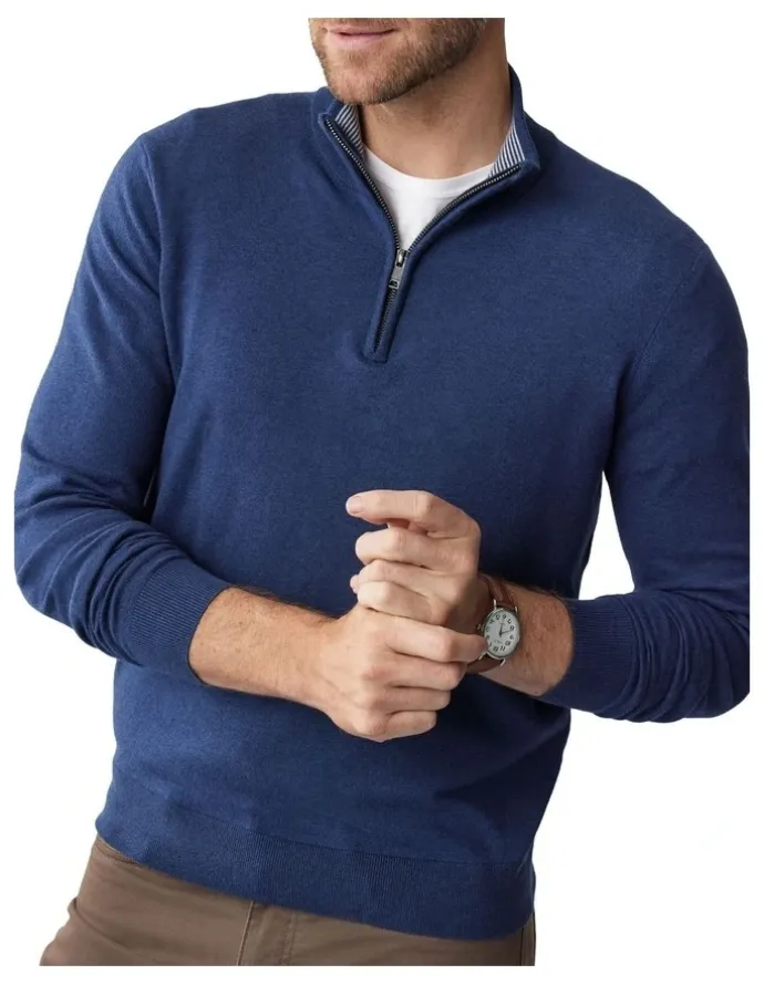 GAZMAN High Flex Half Zip Knit in Denim