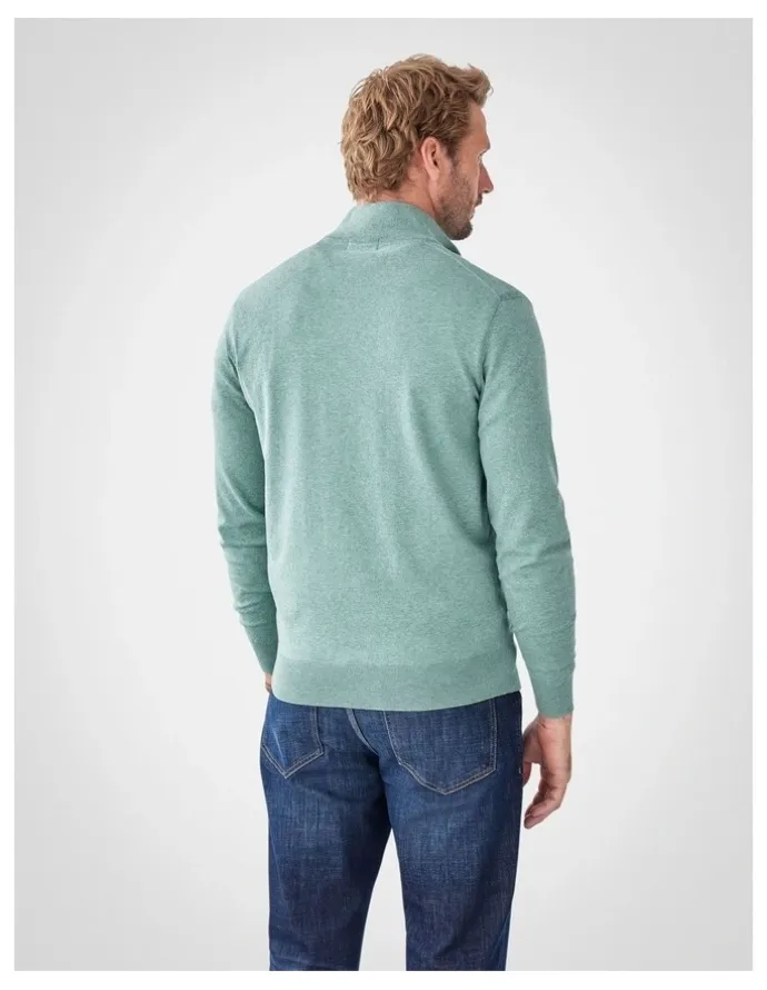 GAZMAN High Flex Half Zip Knit Jumper in Sage