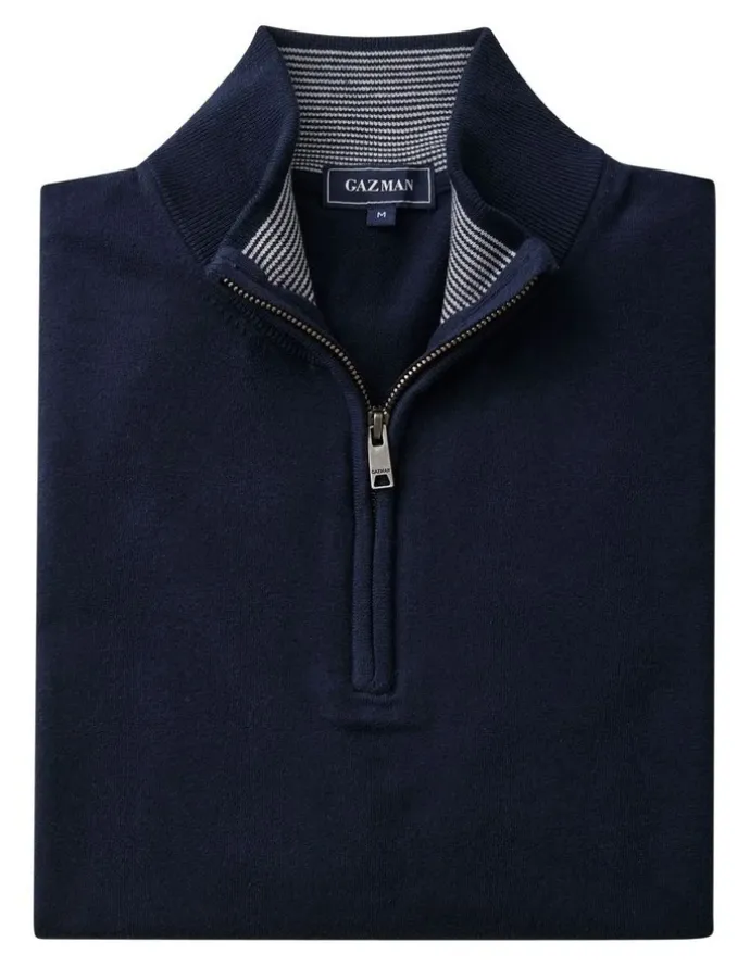 GAZMAN High Flex Half Zip Sweater in Navy