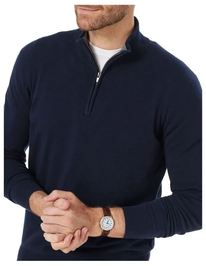 GAZMAN High Flex Half Zip Sweater in Navy