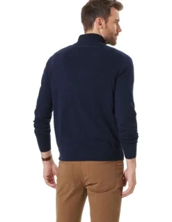 GAZMAN High Flex Half Zip Sweater in Navy