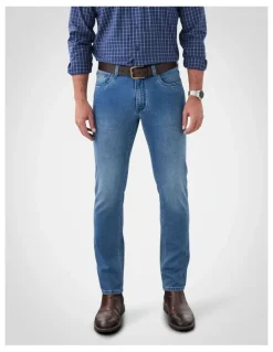 GAZMAN Knit Denim Modern Fit Jean in Washed Indigo