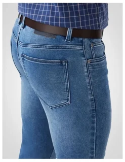 GAZMAN Knit Denim Modern Fit Jean in Washed Indigo
