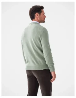 GAZMAN Lambswool Crew in Sage