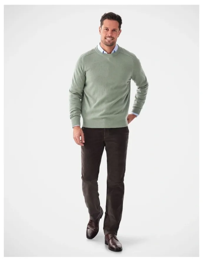 GAZMAN Lambswool Crew in Sage