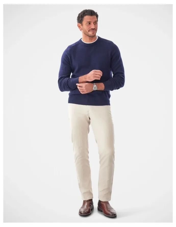 GAZMAN Lambswool Crew Navy