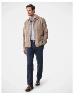Gazman Linen Blend Chore Jacket Mocha
