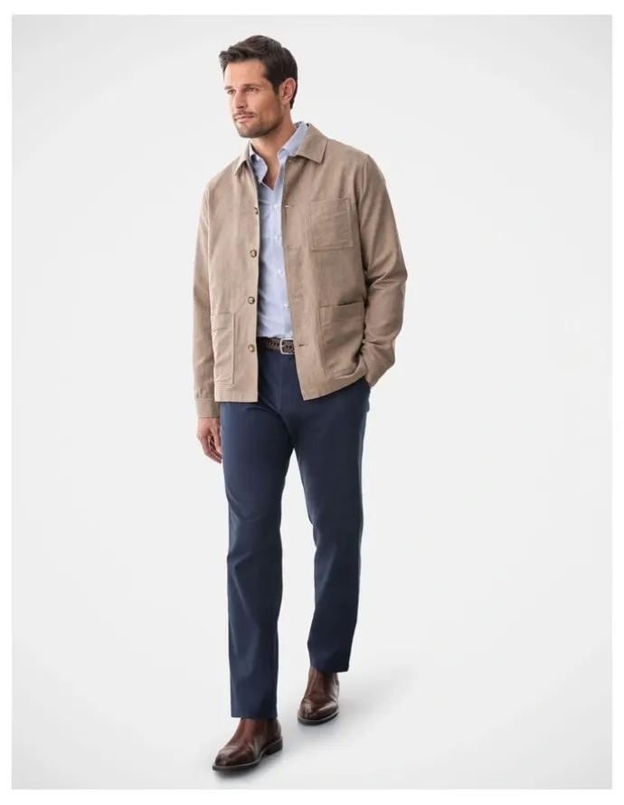Gazman Linen Blend Chore Jacket Mocha