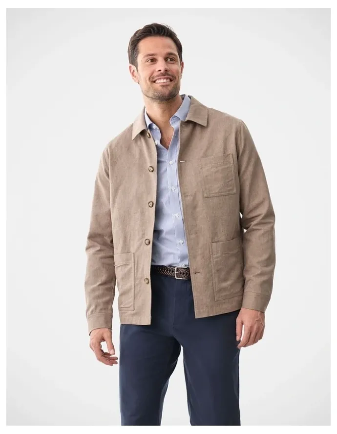 Gazman Linen Blend Chore Jacket Mocha