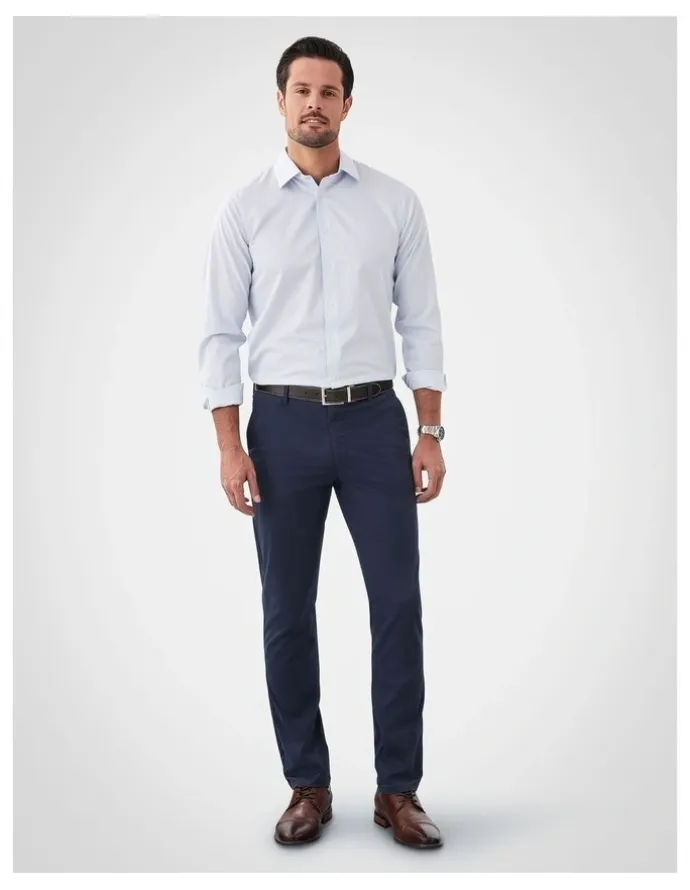 GAZMAN Modern Tapered Chino Pant in Navy