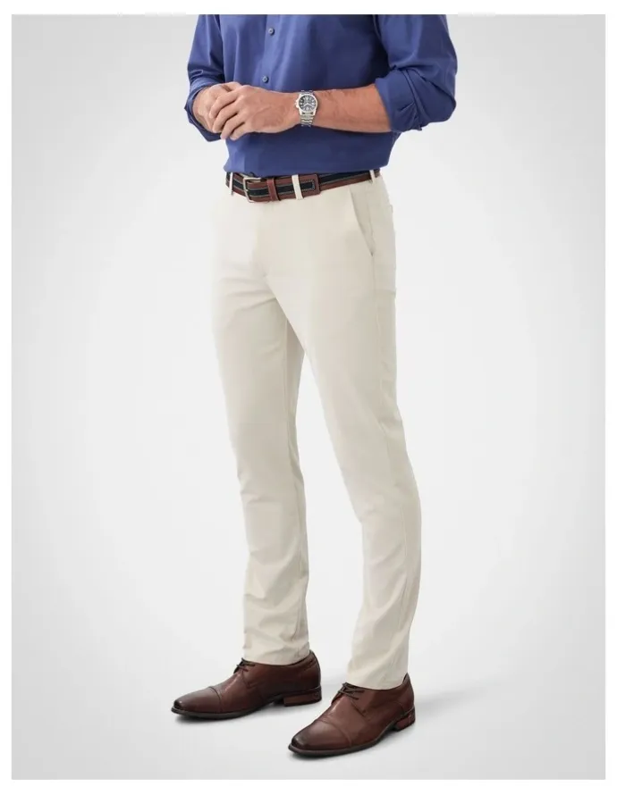 GAZMAN Non-Iron Modern Chino in Stone
