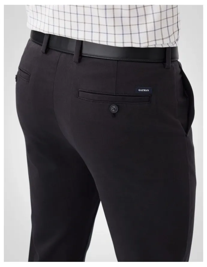 GAZMAN Non-Iron Modern Chino in Black