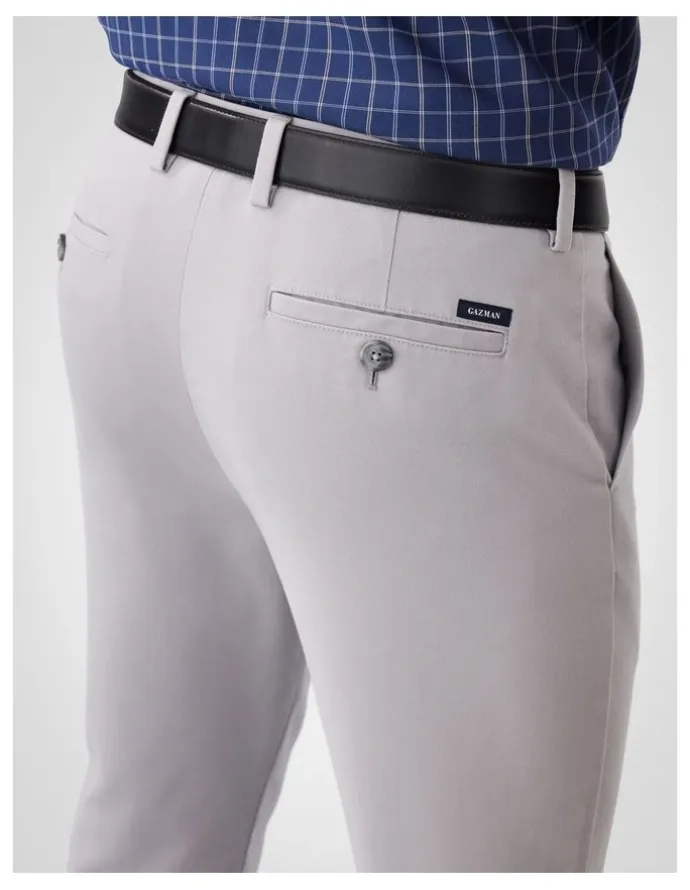 GAZMAN Non-Iron Modern Chino Pants in Grey