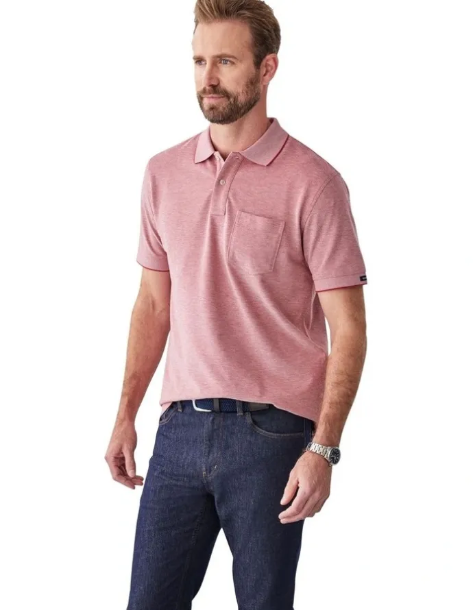 GAZMAN Oxford Pocket Polo Shirt in Red