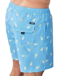 GAZMAN Pineapple Swim Short in Ocean