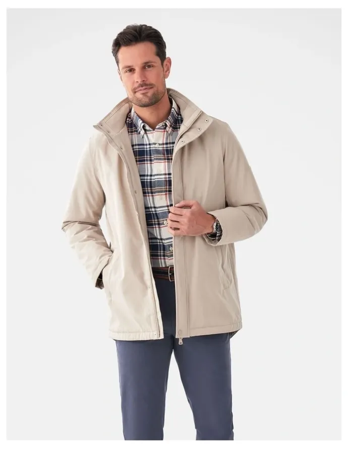 GAZMAN Stadium Hooded Jacket in Stone