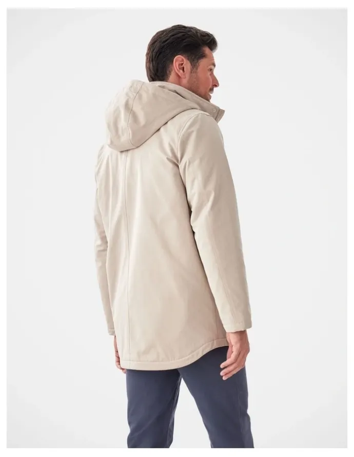 GAZMAN Stadium Hooded Jacket in Stone