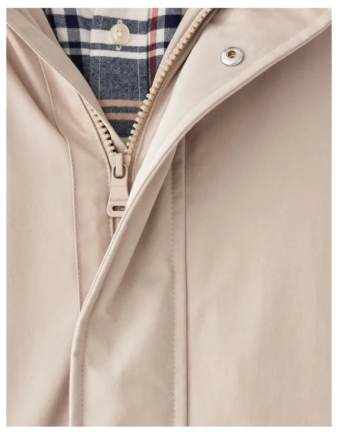 GAZMAN Stadium Hooded Jacket in Stone