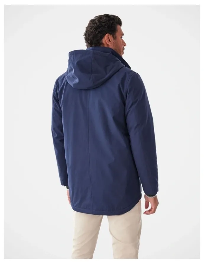 GAZMAN Stadium Hooded Jacket in Navy