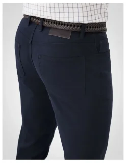 GAZMAN Stretch Bedford Cord Trouser in Navy
