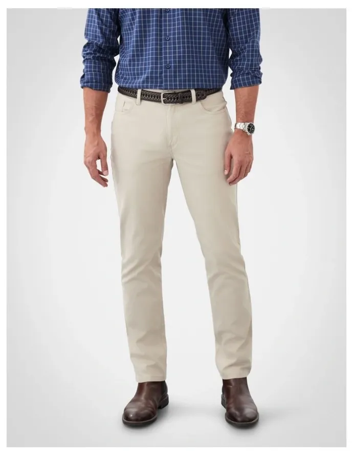 GAZMAN Stretch Bedford Cord Trouser in Beige