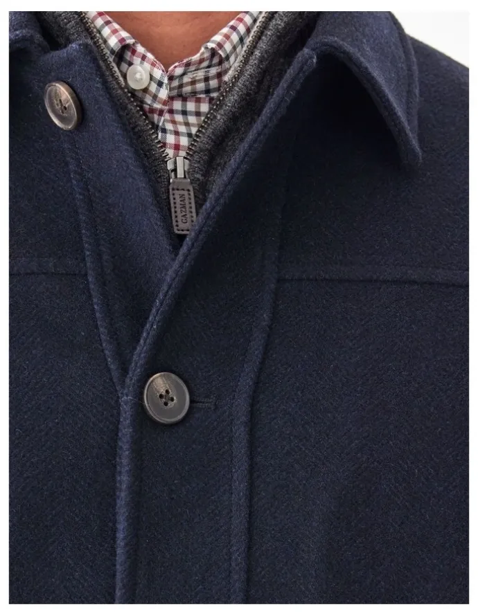 GAZMAN Wool Button Front Jacket in Navy