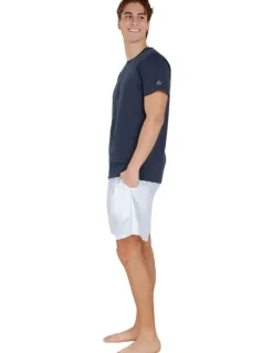 Gingerlilly Sleepwear Noah Cotton Short Pyjama Set in Blue