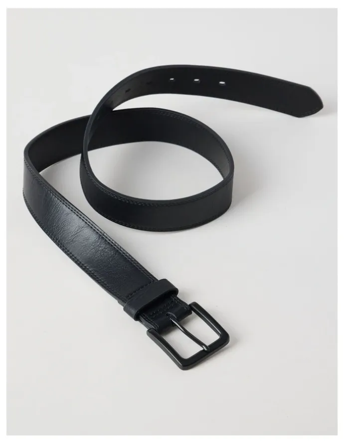 Grab Casual Leather Belt Black/Black Belt Black/Black
