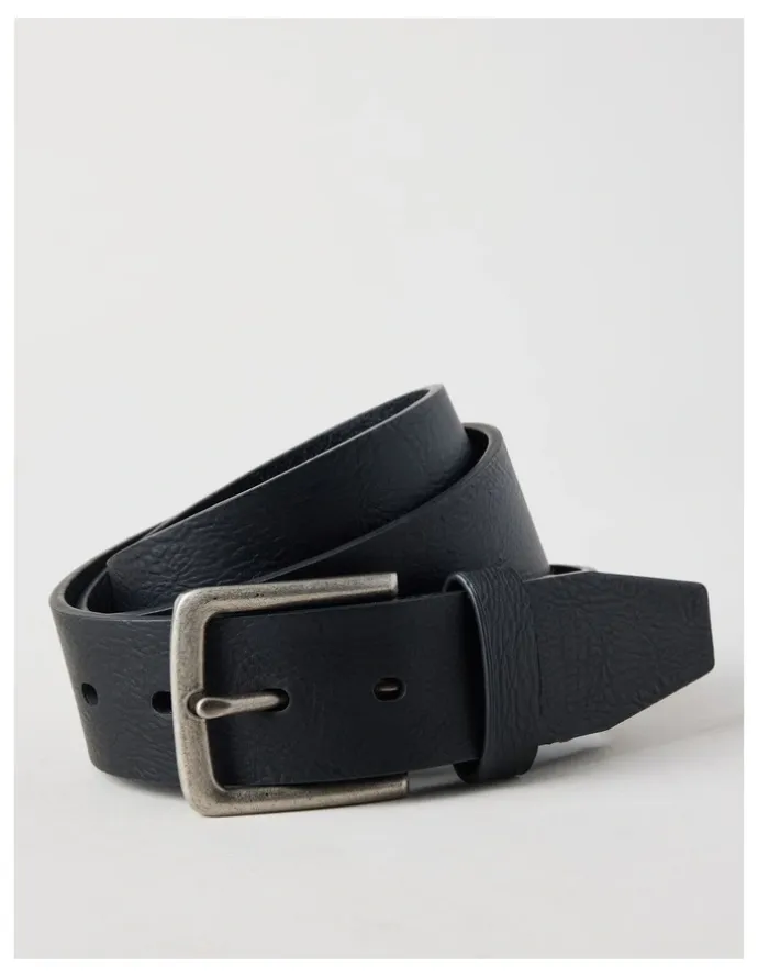Grab Casual Leather Jean Belt Black Belt Black