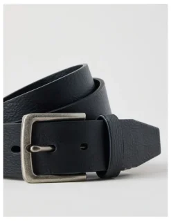 Grab Casual Leather Jean Belt Black Belt Black