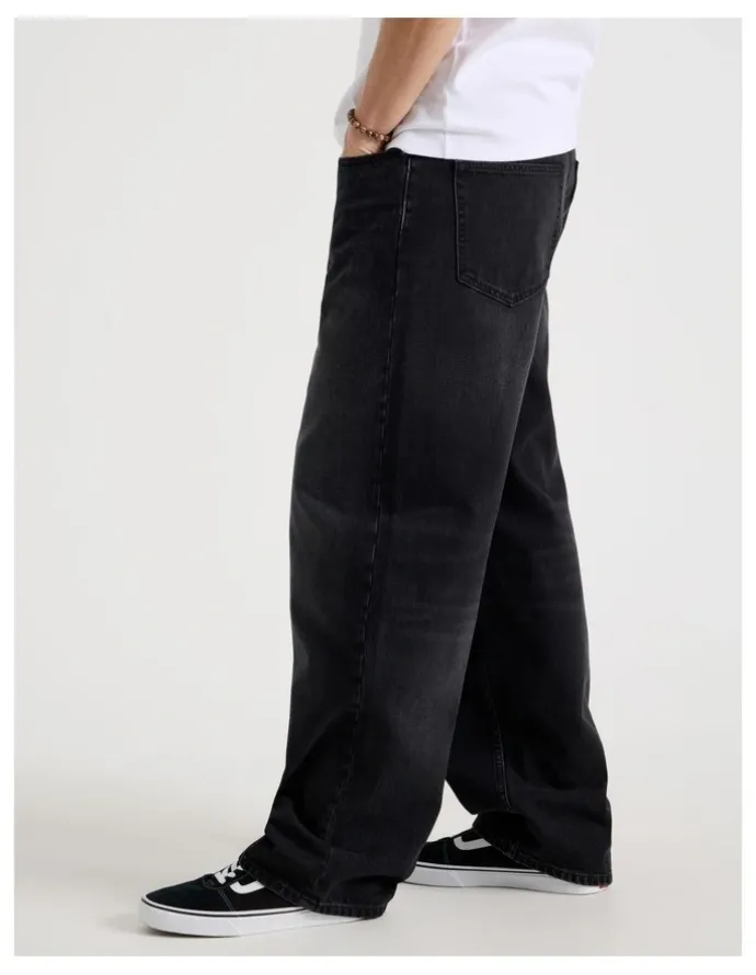 Grab Barrel Leg Jeans in Black