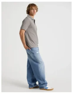 Grab Barrel Leg Jeans in Light Blue